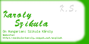 karoly szikula business card